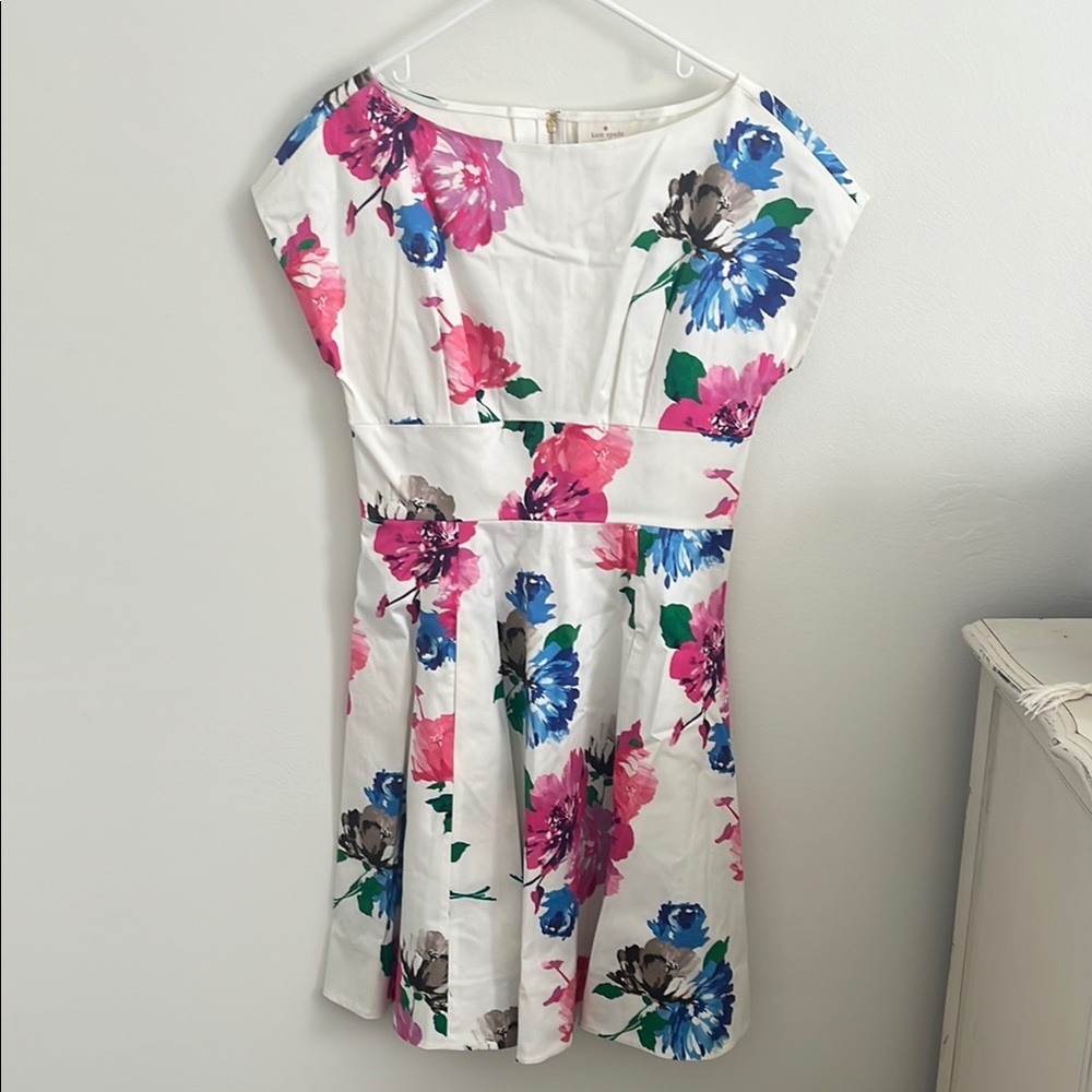 Floral Dress with Pink and Blue Accents